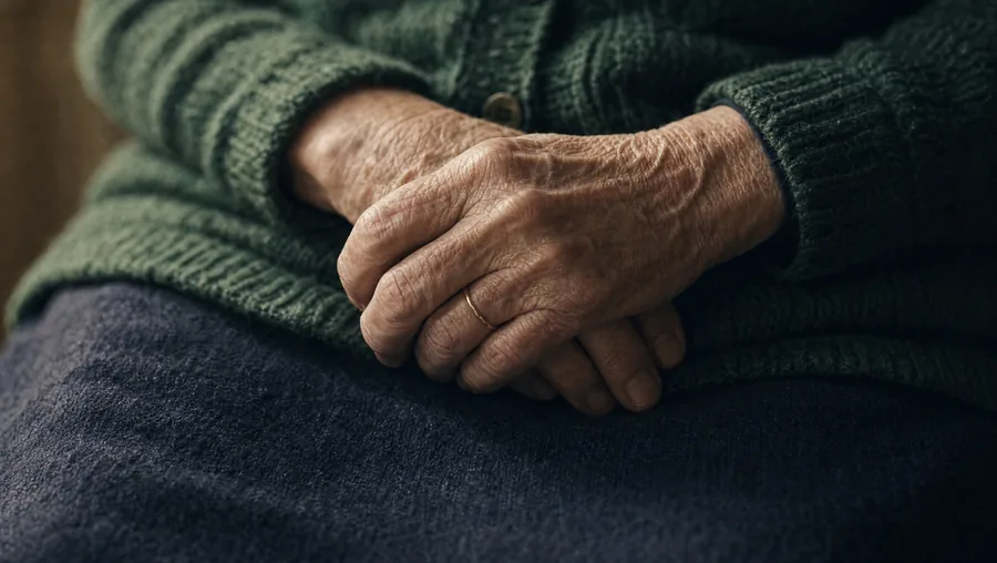 Ses mains, dans la position montrée deux plans plus tôt.